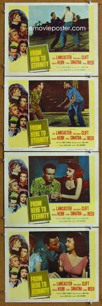 q585 FROM HERE TO ETERNITY 4 movie lobby cards '53 Montgomery Clift