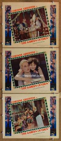 q706 GARDEN OF EDEN 3 movie lobby cards '28 Corinne Griffith