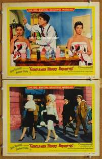 q900 GENTLEMEN MARRY BRUNETTES 2 movie lobby cards '55 Jane Russell