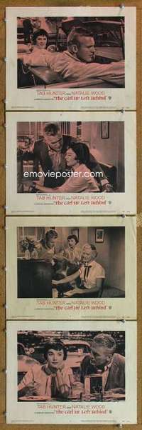 q587 GIRL HE LEFT BEHIND 4 movie lobby cards '56 Hunter, Natalie Wood