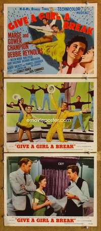 q707 GIVE A GIRL A BREAK 3 movie lobby cards '53 The Champions!
