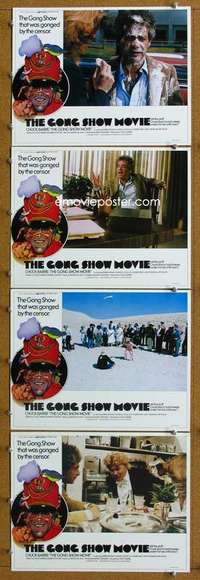 q589 GONG SHOW MOVIE 4 movie lobby cards '80 Chuck Barris, Nelson art!