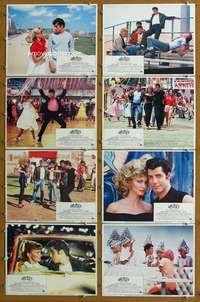 q197 GREASE 8 movie lobby cards '78 John Travolta, Olivia Newton-John