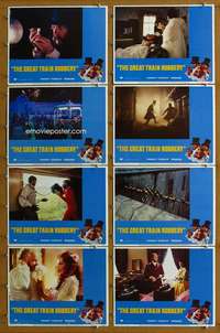 q198 GREAT TRAIN ROBBERY 8 movie lobby cards '79 Connery, Sutherland