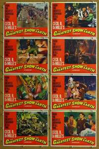 q199 GREATEST SHOW ON EARTH 8 movie lobby cards R67 DeMille, Heston
