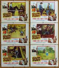 q475 GUN FURY 6 movie lobby cards '53 Rock Hudson, Donna Reed, 3-D!