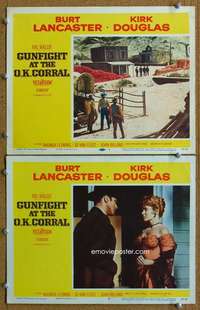 q907 GUNFIGHT AT THE OK CORRAL 2 movie lobby cards '57 Burt Lancaster