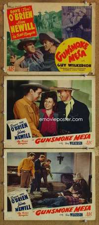 q711 GUNSMOKE MESA 3 movie lobby cards '44 O'Brien, Texas Rangers!