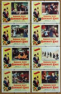 q202 HANGMAN'S KNOT 8 movie lobby cards '52 Randolph Scott, Donna Reed