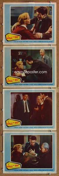 q591 HATFUL OF RAIN 4 movie lobby cards '57 Saint, early drug classic!