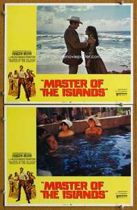 q910 HAWAIIANS 2 int'l movie lobby cards '70 Master of the Islands!