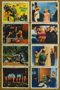 q211 HELICOPTER SPIES 8 movie lobby cards '67 Robert Vaughn, UNCLE