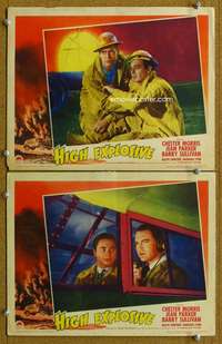 q912 HIGH EXPLOSIVE 2 movie lobby cards '43 Chester Morris, Sullivan