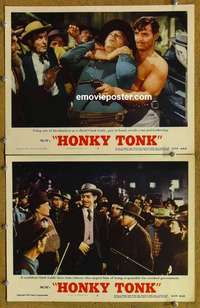 q913 HONKY TONK 2 movie lobby cards R55 barechested Clark Gable!
