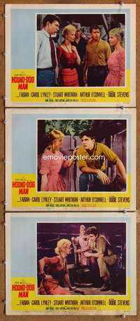 q718 HOUND-DOG MAN 3 movie lobby cards '59 Fabian, Carol Lynley