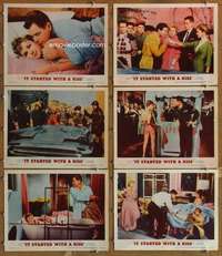 q480 IT STARTED WITH A KISS 6 movie lobby cards '59 Ford, Reynolds