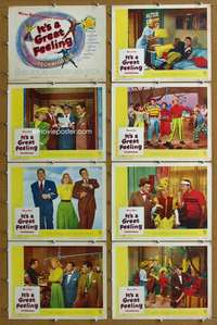 q224 IT'S A GREAT FEELING 8 movie lobby cards '49 Doris Day, Morgan