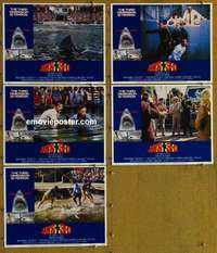 q513 JAWS 3-D 5 movie lobby cards '83 Great White Shark horror!