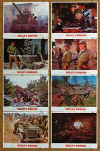 q231 KELLY'S HEROES 8 movie lobby cards '70 Clint Eastwood, WWII!
