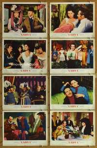 q234 LADY L 8 movie lobby cards '66 Sophia Loren, Paul Newman, Niven