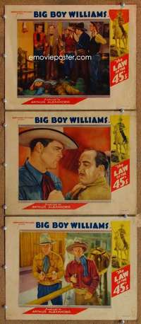 q733 LAW OF THE 45s 3 movie lobby cards '35 Guinn Big Boy Williams