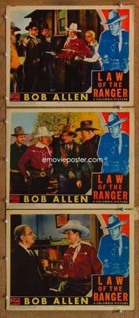 q734 LAW OF THE RANGER 3 movie lobby cards '37 Bob Allen shooting!