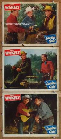 q735 LAWLESS CODE 3 movie lobby cards '49 Jimmy Wakely with guitar!