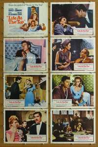 q240 LIFE AT THE TOP int'l 8 movie lobby cards '66 Laurence Harvey, Simmons