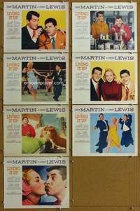 q422 LIVING IT UP 7 movie lobby cards '54 Dean Martin & Jerry Lewis!