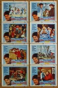 q243 LONG JOHN SILVER 8 movie lobby cards '54 Robert Newton, pirates!