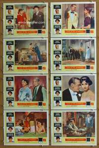 q247 LOVE IN THE AFTERNOON 8 movie lobby cards '57 Cooper, A. Hepburn