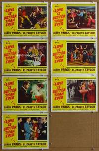 q424 LOVE IS BETTER THAN EVER 7 movie lobby cards '52 Liz Taylor