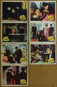 q426 LUCKY NICK CAIN 7 movie lobby cards '50 George Raft, Coleen Gray