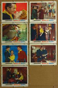 q427 MAN BEHIND THE GUN 7 movie lobby cards '52 Randolph Scott