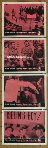 q606 MANCHURIAN CANDIDATE 4 movie lobby cards '62 Frank Sinatra