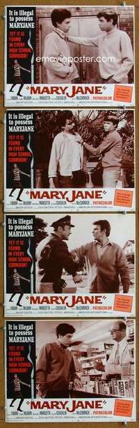 q607 MARYJANE 4 movie lobby cards '68 marijuana, drugs, Fabian!