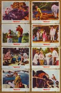 q259 MAYA 8 movie lobby cards '66 Clint Walker, a thousand adventures!