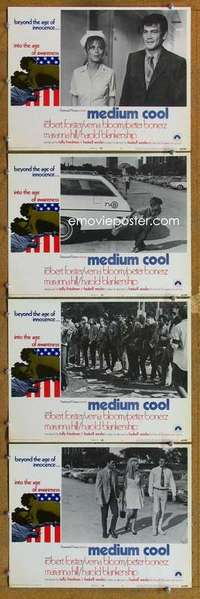 q609 MEDIUM COOL 4 movie lobby cards '69 Haskell Wexler classic!