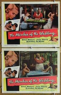 q928 MEMBER OF THE WEDDING 2 movie lobby cards '53 Ethel Waters, Harris