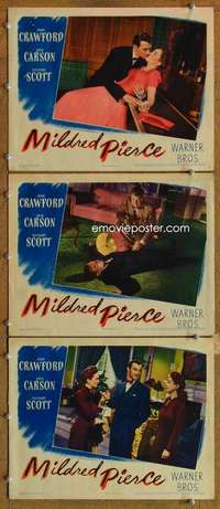 q740 MILDRED PIERCE 3 movie lobby cards '45 Joan Crawford, Curtiz