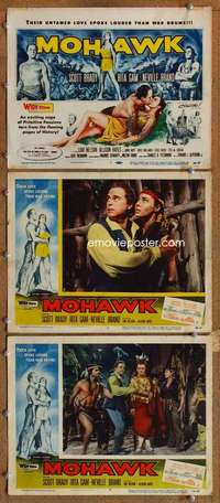 q744 MOHAWK 3 movie lobby cards '56 Native Americans, sexy Rita Gam!