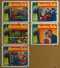 q521 MONTANA BELLE 5 movie lobby cards '52 Jane Russell, George Brent