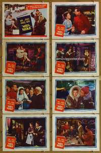 q268 MRS MIKE 8 movie lobby cards '49 Dick Powell, Evelyn Keyes, Canada!