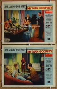 q929 MY MAN GODFREY 2 movie lobby cards '57 June Allyson, David Niven