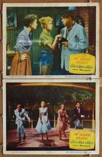 q930 MY SISTER EILEEN 2 movie lobby cards '55 Janet Leigh, Garrett