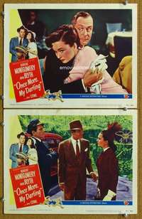 q937 ONCE MORE MY DARLING 2 movie lobby cards '49 Montgomery, Blyth