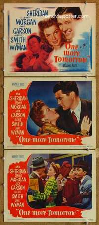 q754 ONE MORE TOMORROW 3 movie lobby cards '46 sexy Ann Sheridan!