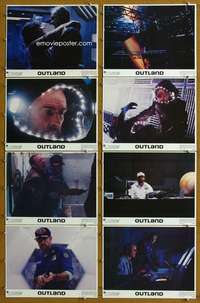 q285 OUTLAND 8 movie lobby cards '81 Sean Connery posing with shotgun!