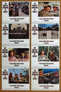 q288 PAPILLON 8 movie lobby cards '74 Steve McQueen, Dustin Hoffman