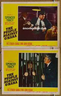 q943 PEOPLE AGAINST O'HARA 2 movie lobby cards '51 Spencer Tracy